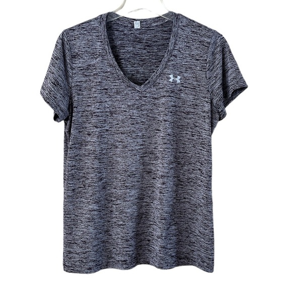 Under Armour V-neck Pullover Style 125-8568 Heather Gray Short Sleeves - Picture 1 of 11
